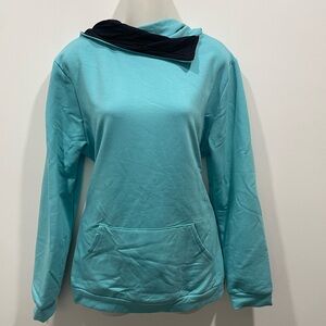 NWT Aqua Hoodie with Black Accent